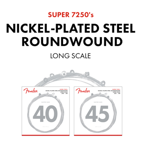 Fender Super 7250’S Electric Bass Strings 45-100 | Nickel Plated Steel | Long Scale