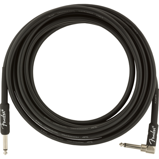 Fender Professional Series Instrument Cable 4.5m | Angled Jack | Black