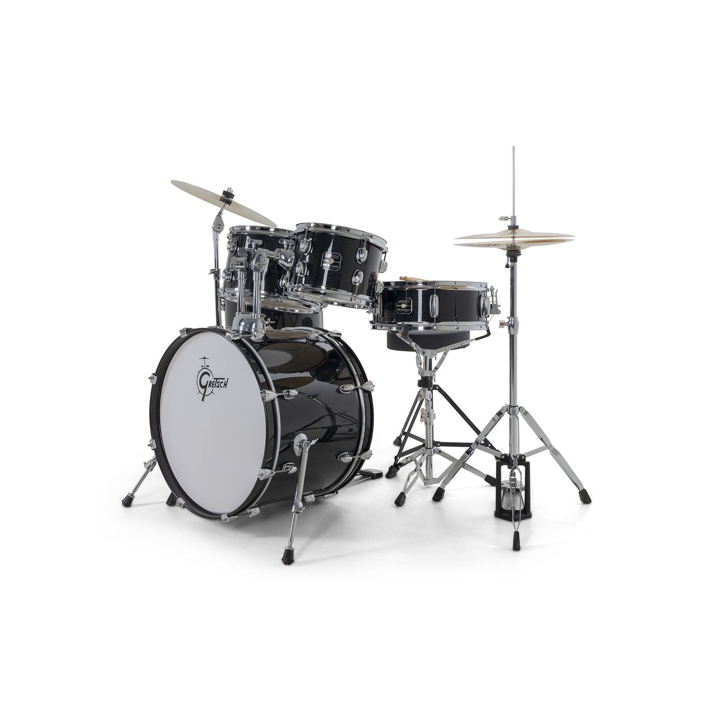 Gretsch Renegade Acoustic Drum Set | 10” and 12” Toms, 14” Floor Tom, 20” Kick Drum, 14” Snare Drum | Black Mist