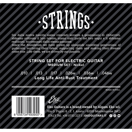 EKO 10-46 Electric Guitar String Set | Long Life Anti-Rust Treatment | CEK EL1046R