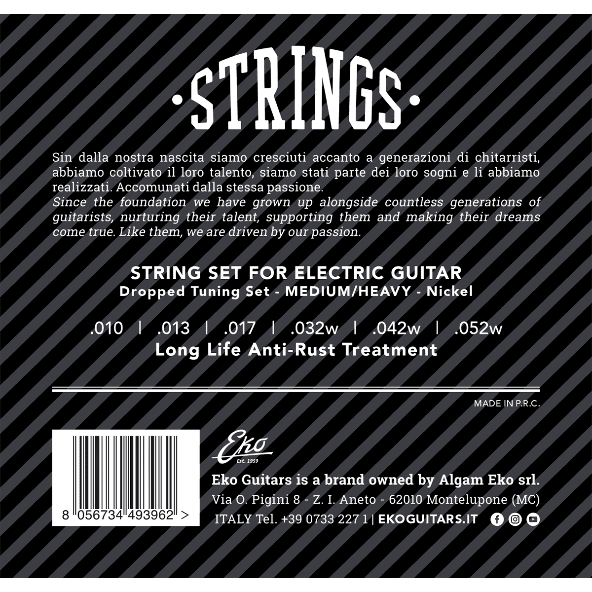 EKO Electric Guitar String Set | .010 - .052 | Medium/Heavy