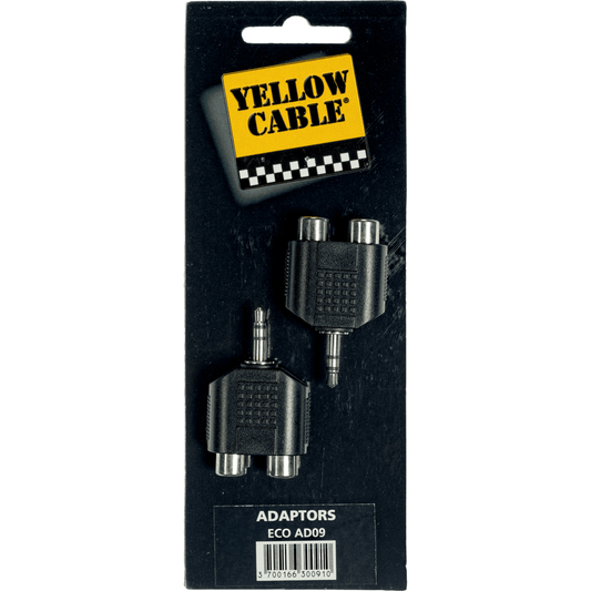 Adapter ECO AD09 by Yellow Cable | Stereo male mini jack to 2 x female RCA | 2 pcs