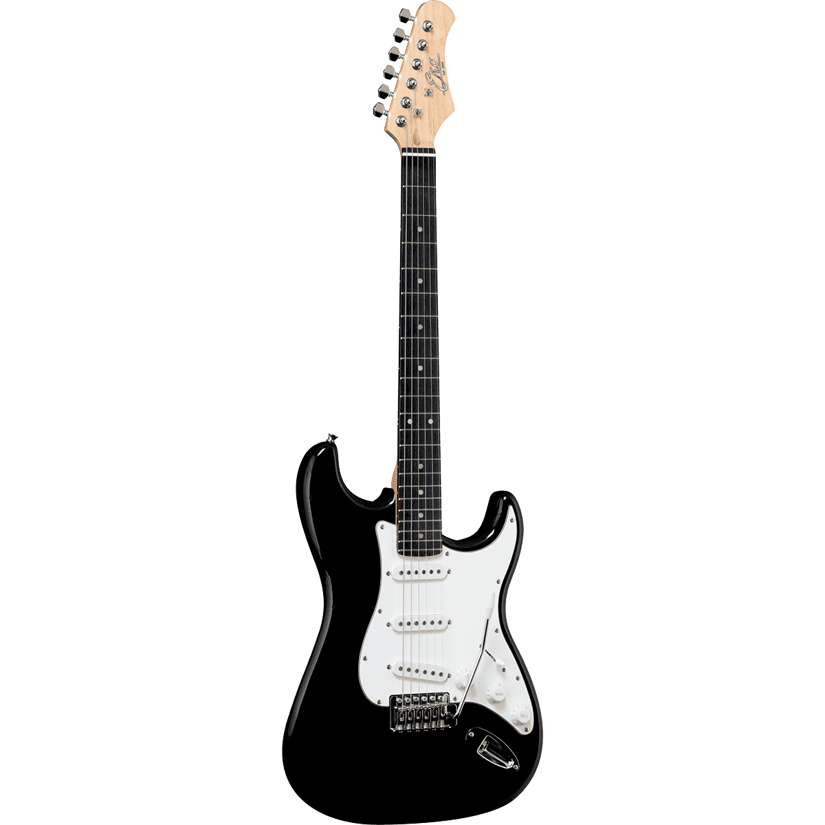EKO S300BLK Electric Guitar | Gloss Black Finish | Tremolo | 3 Single Coil Pickups | Includes Free Guitar Cable