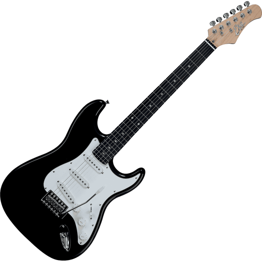 EKO S300BLK Electric Guitar | Gloss Black Finish | Tremolo | 3 Single Coil Pickups | Includes Free Guitar Cable