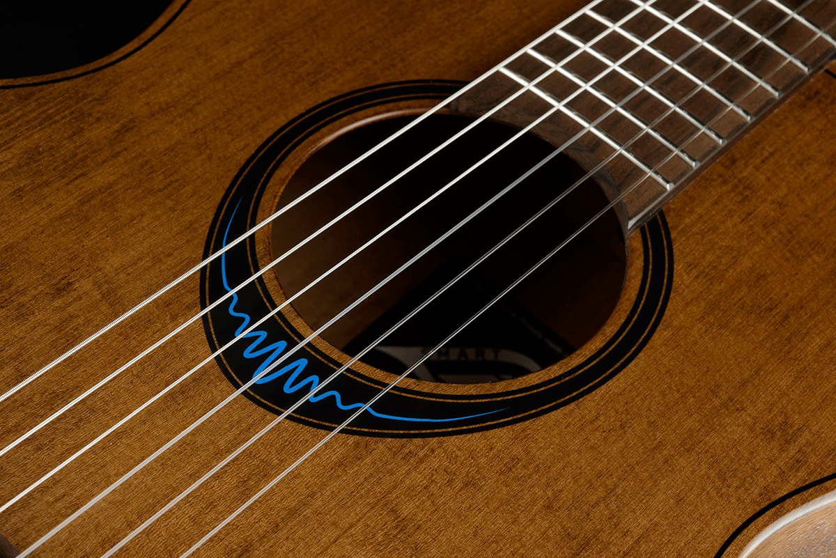 LÂG BlueWave | 1 najlonske žice Travel elektroakustična smeđa klasična gitara