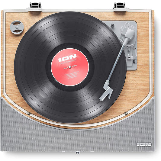 ION Audio Premier LP Wood - Vintage Vinyl Record Player, Built in Speakers, Bluetooth, EZ Vinyl/Tape Converter Software Included