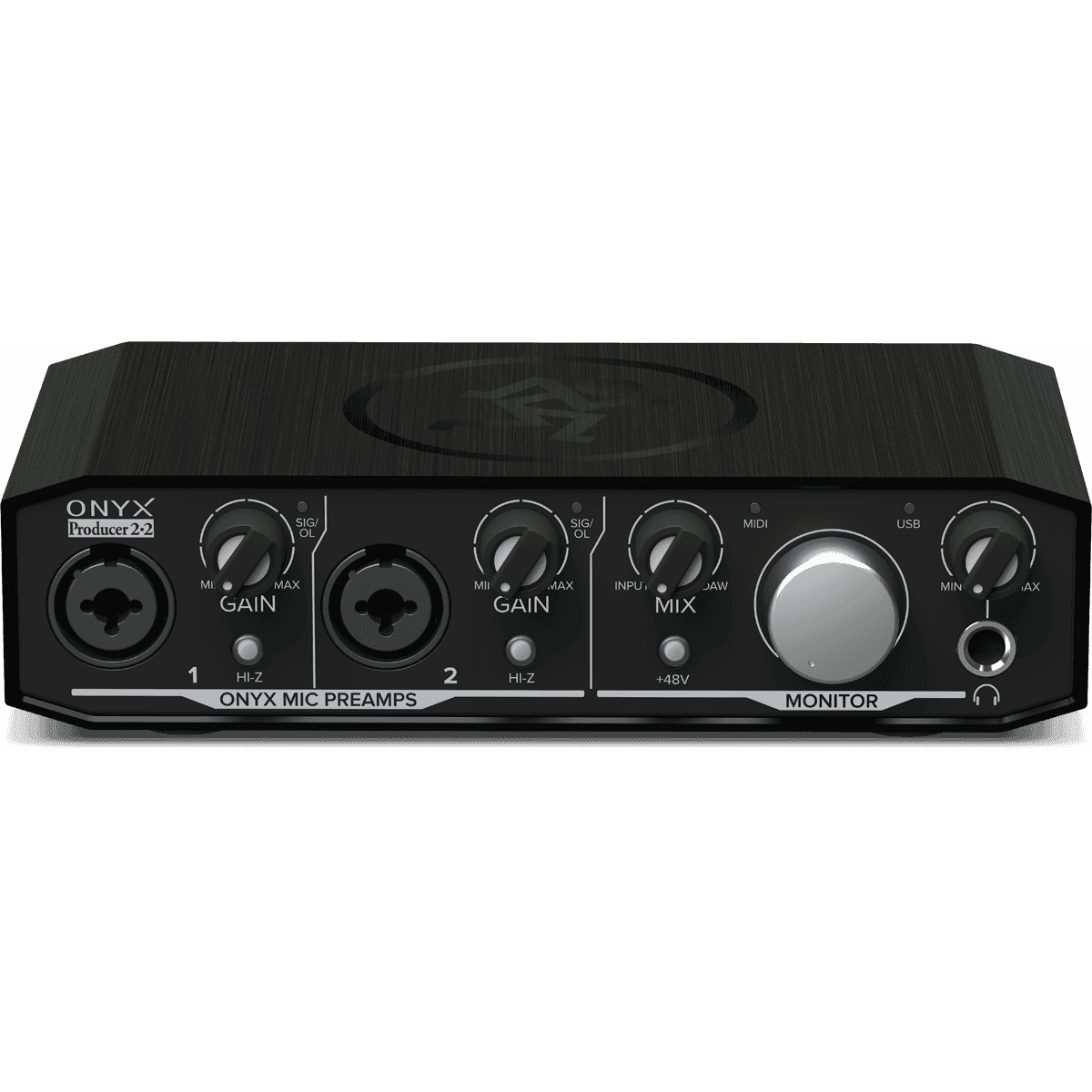 Mackie Onyx Producer 2.2 USB Audio Interface | 2-in-2-out USB 2.0 Audio Interface | MIDI I/O | 24-bit/192kHz | 2 Onyx Mic Preamps | Zero-latency Direct Monitoring | Software Bundle