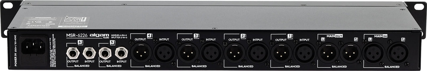 Algam Audio MSR-6226 Раков 6-в-2 Миксер / 2-в-6 Сплитер