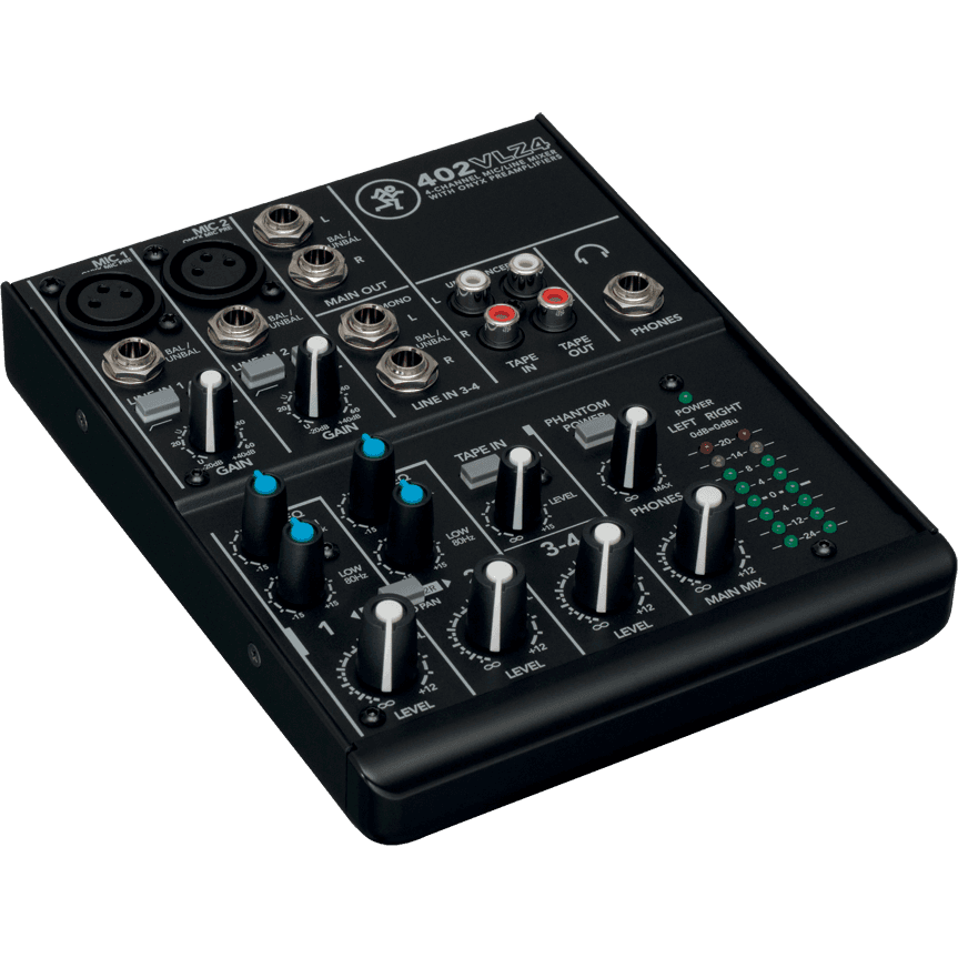 Mackie 402VLZ4 4-Channel Compact Analogue Mixer | 2 Onyx Mic Preamps | 1 x Stereo Channel | Phantom Power