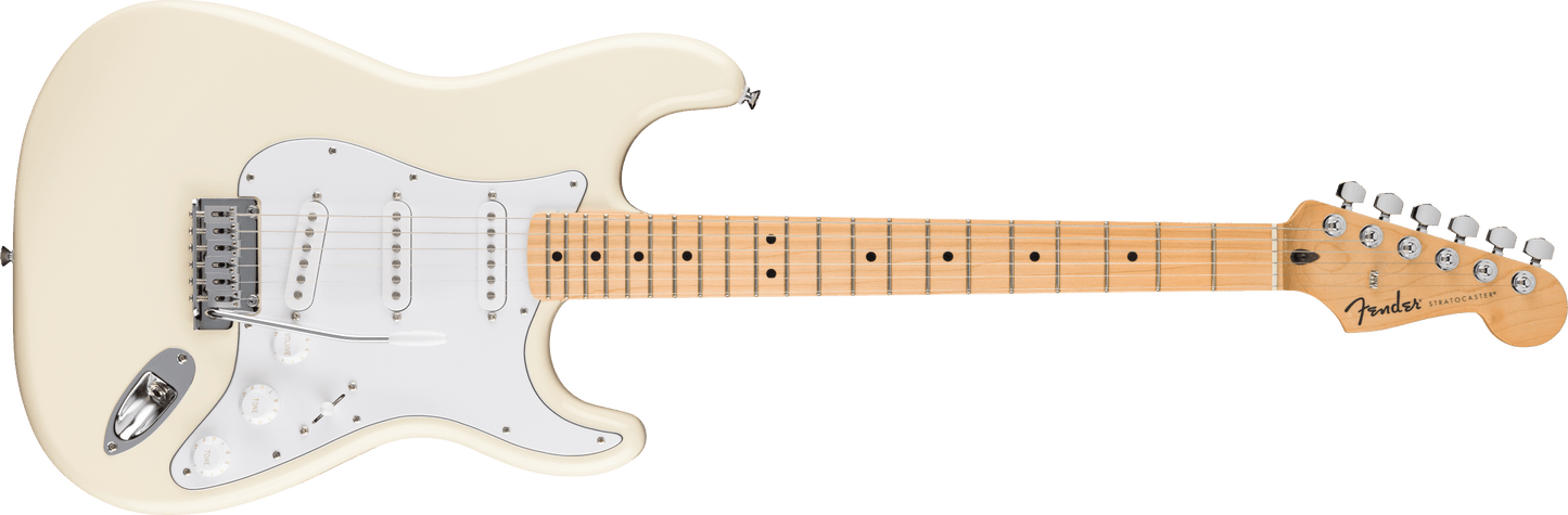 Fender Standard Stratocaster Electric Guitar | Maple Fingerboard | White Pickguard | Olympic White