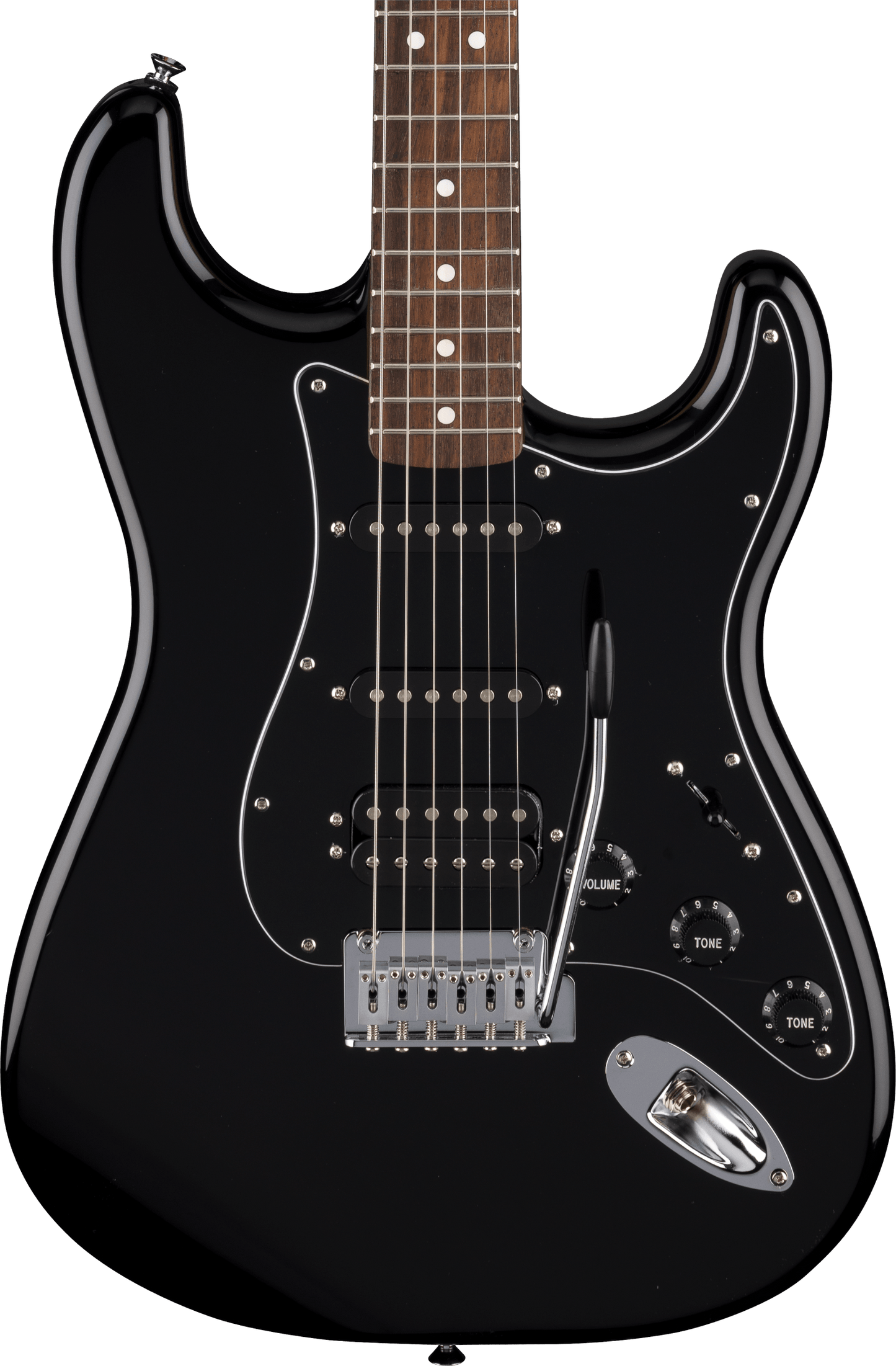 Fender Standard Stratocaster Electric Guitar | Laurel Fingerboard | Black Pickguard | Black