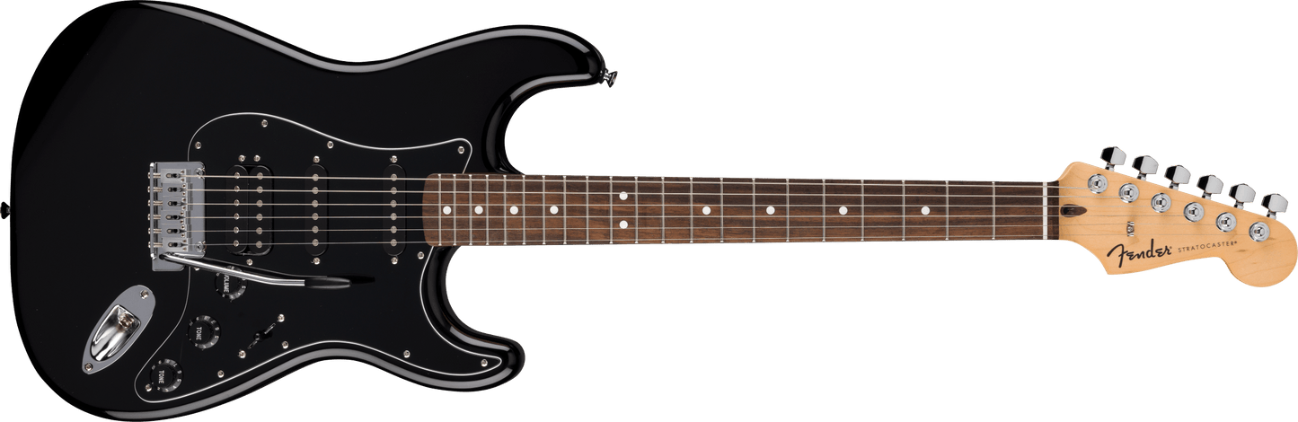 Fender Standard Stratocaster Electric Guitar | Laurel Fingerboard | Black Pickguard | Black