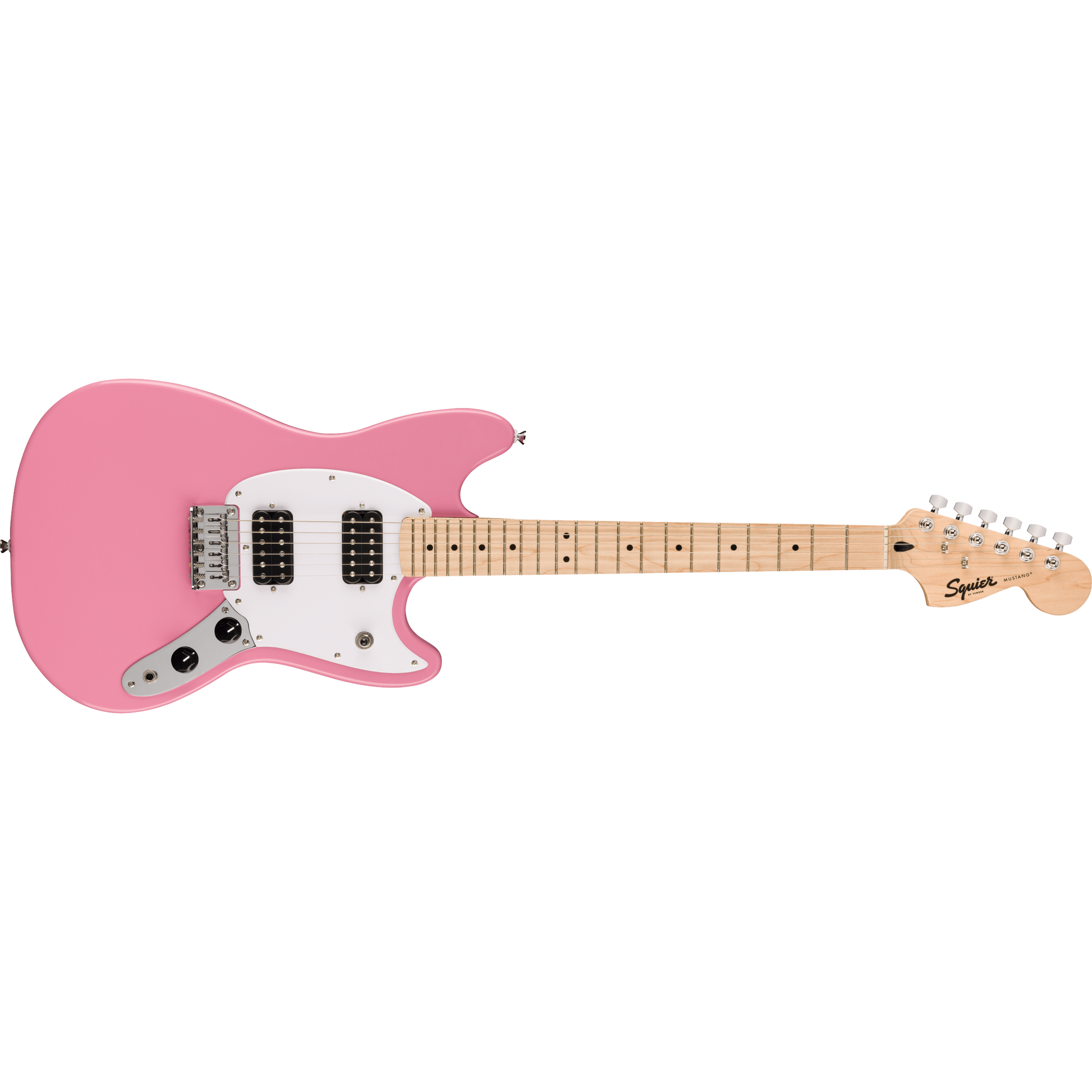 Squier Sonic Mustang HH Electric Guitar | Maple Fingerboard | White Pickguard | Flash Pink