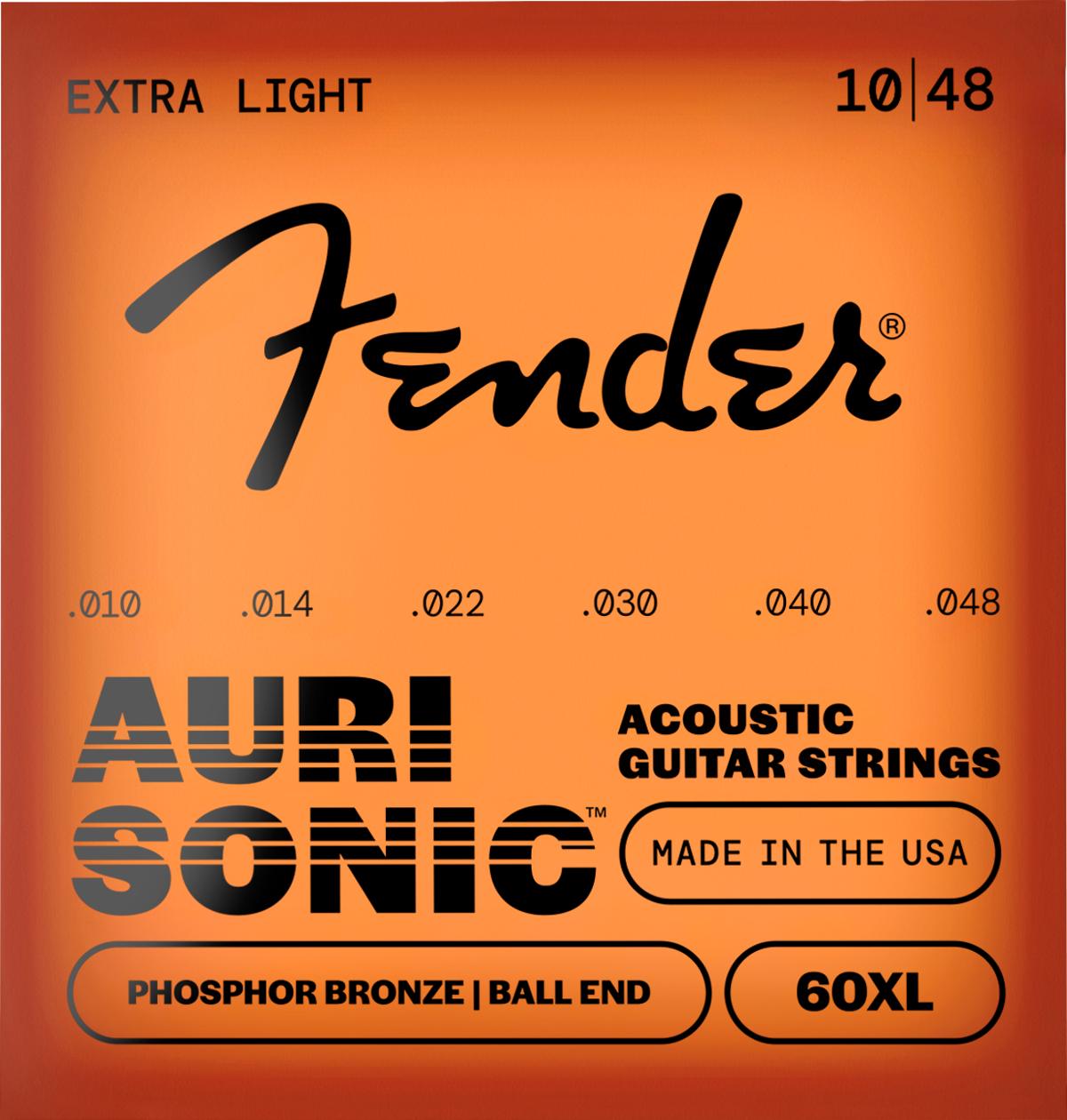 Fender 10-48 Фосфор Бронз Струни за Акустична Китара | 60XL .010 -.048 | от Fender