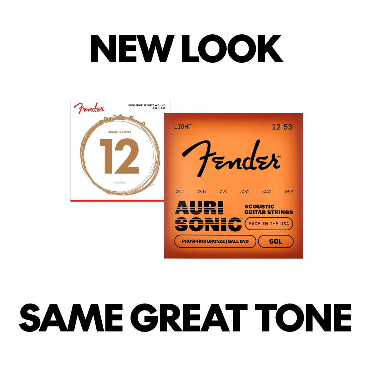 Fender 12-53 Phosphor Bronze Acoustic Guitar Strings | 60L .012 -.053