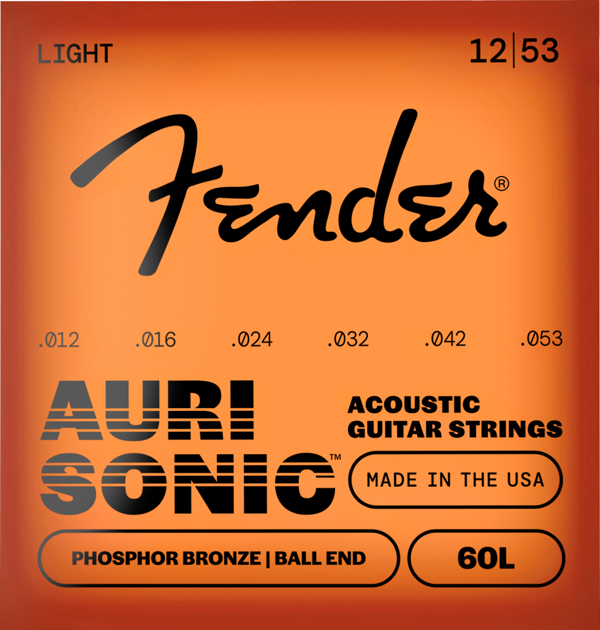 Fender 12-53 Phosphor Bronze Acoustic Guitar Strings | 60L .012 -.053
