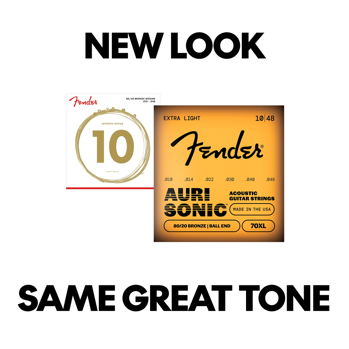 Fender 10-48 Bronze Acoustic Guitar Strings | 70XL .010-.048 | By Fender
