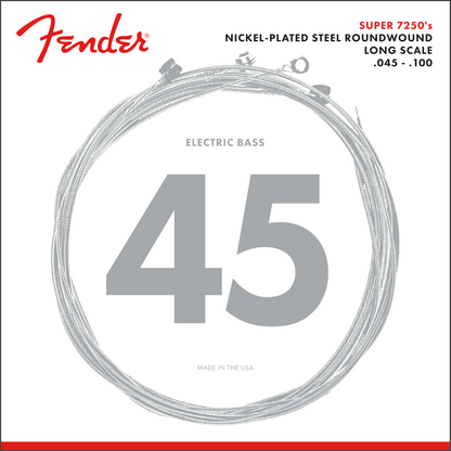 Fender Super 7250’S Electric Bass Strings 45-100 | Nickel Plated Steel | Long Scale
