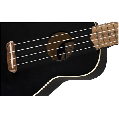Fender Venice Soprano Ukulele, Walnut Fingerboard | Black