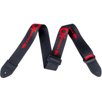 Black Strap with Red Logo by Charvel®  | Polyester instrument strap | Adjustable Length