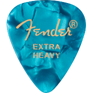 PREMIUM Extra Heavy Celluloid Picks | Pack of 12 | By Fender | 351 Shape | Ocean Turquoise | 1980351608
