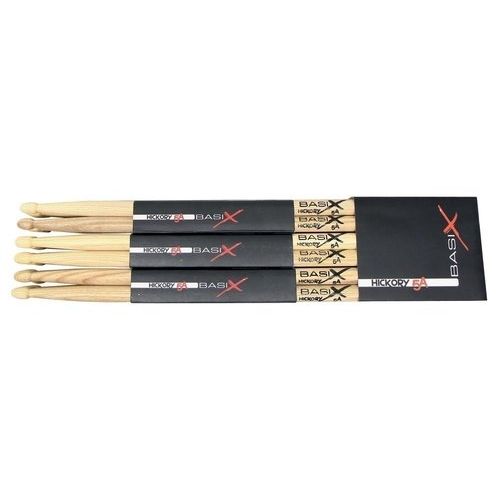 PURE GEWA Sticks Basix Hickory 5A | For Beginner to Pro | Suitable for Acoustic and Electronic Drum Kits