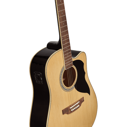 Ranger Cutaway Natural EQ by Eko Guitars | Dreadnought, Electro Acoustic Guitar