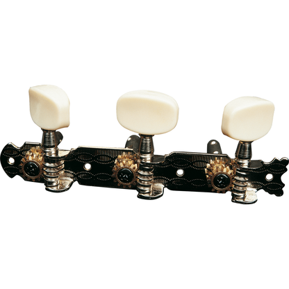 Machine heads, nickel w plastic button by Yellow Parts