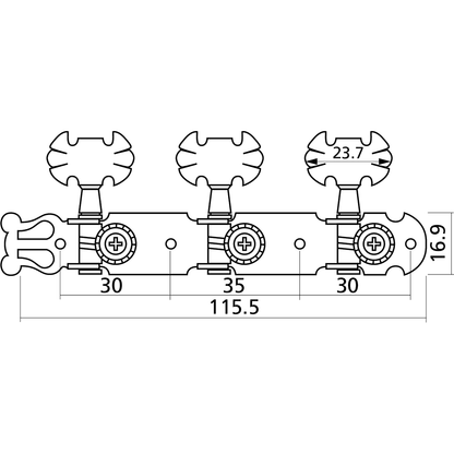 Classical Guitar Tuning Machines 2X3 by Yellow Parts | Nickel