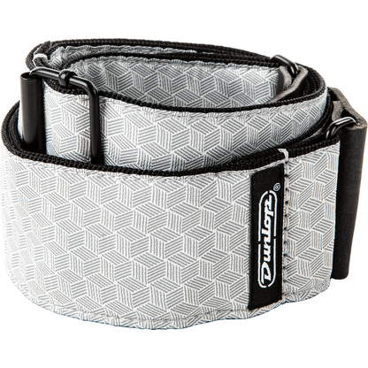 Dunlop Jacquard Guitar Strap Cube Hatch Light Grey
