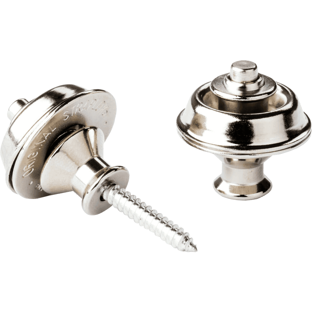 StrapLok® Dual Design for Guitar | Nickel | Set of 2
