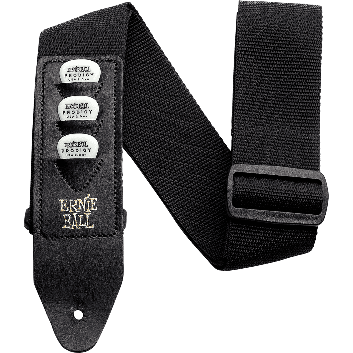 Black Polypro Pickholder Strap for Guitar/Bass by Ernie Ball | AEB 4039