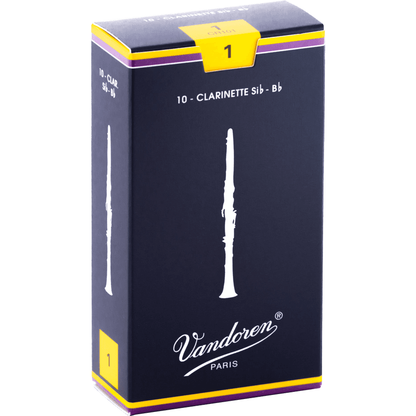 Vandoren 1 Classic Blue Bb Clarinet Reed | Strength 1 | Single Traditional Reed