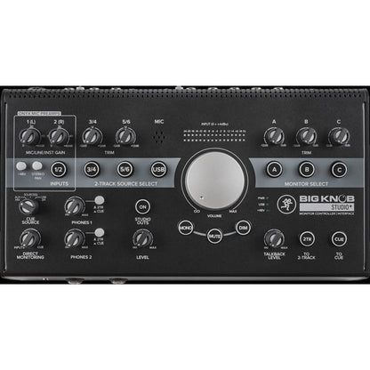 Mackie Big Knob Studio+ 4x3 Studio Monitor Controller and USB Audio Interface | 2 Mic Preamps | 4 Selectable Stereo Inputs | 3 Selectable Stereo Outputs and Talkback