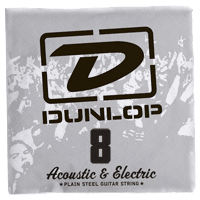 Single Plain Steel String 008 by Dunlop | For Acoustic and Electric Guitar