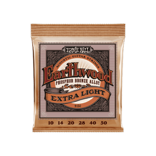 Ernie Ball Extra Light Earthwood 2150 Acoustic Guitar Strings | 10 - 50 | Phosphor Bronze