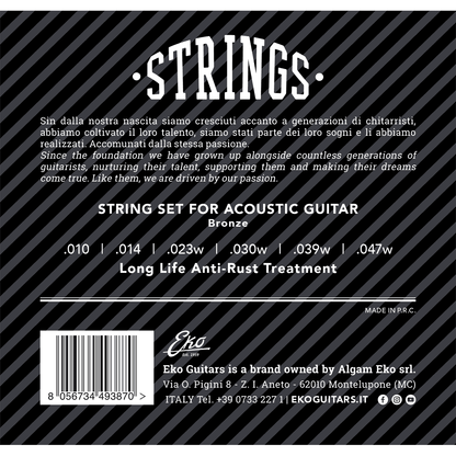 Eko | Acoustic Strings Set | Bronze | 10-47 Light
