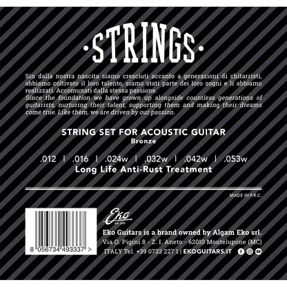Eko | Acoustic Strings Set | Bronze | 12-53 Medium | CEK ACB1253M
