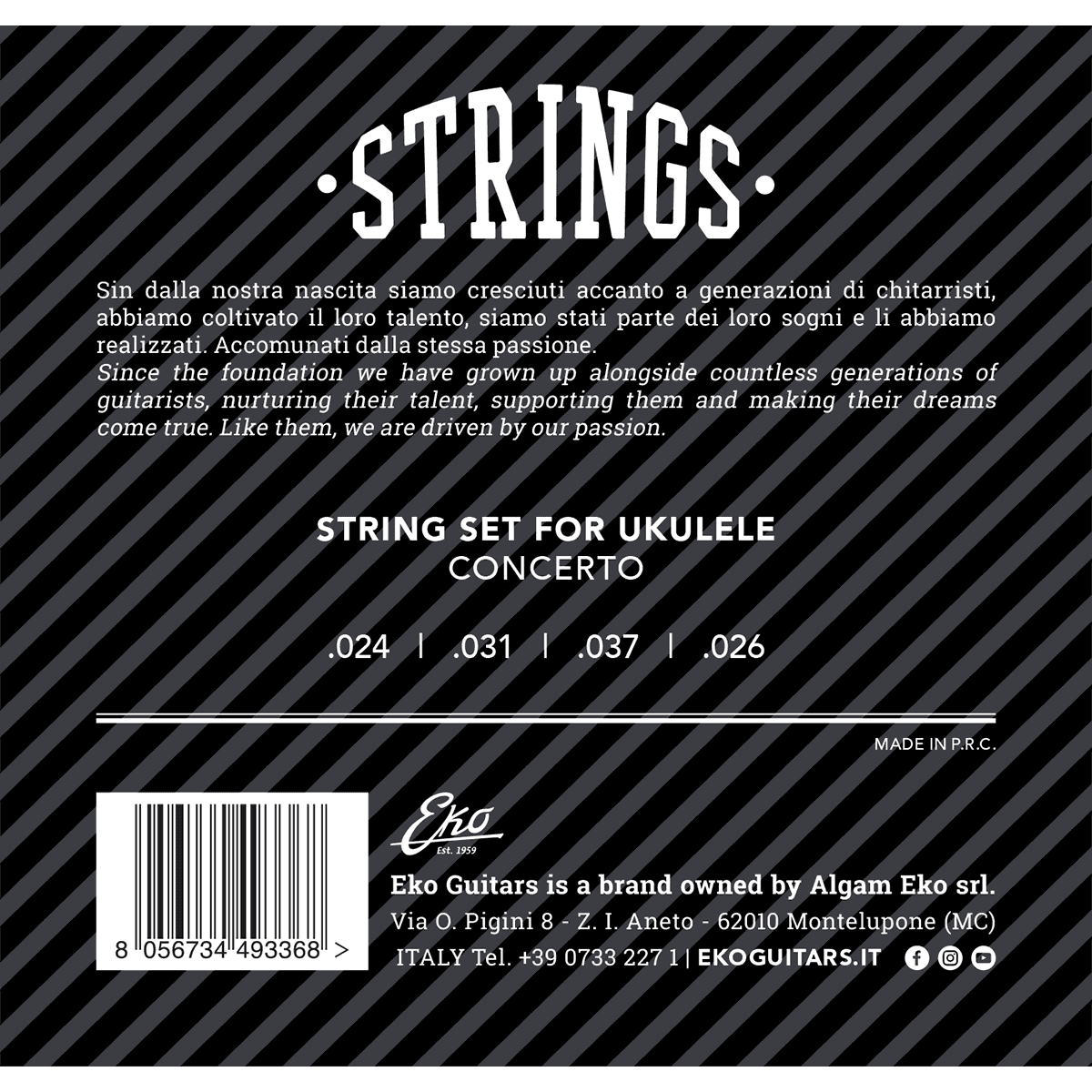 Eko | Strings Set for Concerto Ukulele | Medium | 4 Strings | CEK UKCONCERTOM