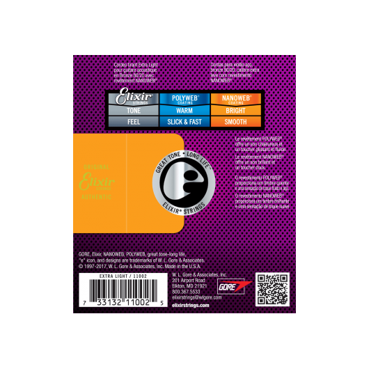Nanoweb 80/20 Bronze 10 - 47 Acoustic Guitar Strings | Extra Light | By Elixir