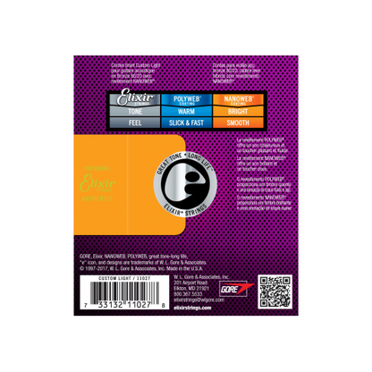 Nanoweb 80/20 Bronze 11 -52 Acoustic Guitar Strings | Custom Light | By Elixir