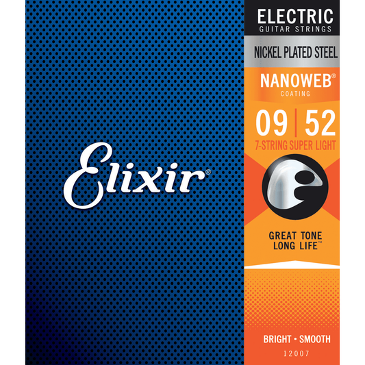 Nanoweb 9 - 52 Electric Guitar Strings | For 7-String Guitars | By Elixir
