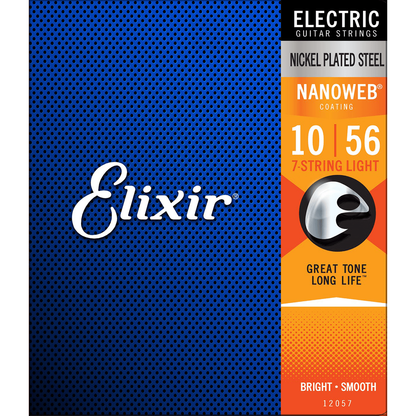 Nanoweb 10 - 56 Electric Guitar Strings | For 7-String Guitars | By Elixir