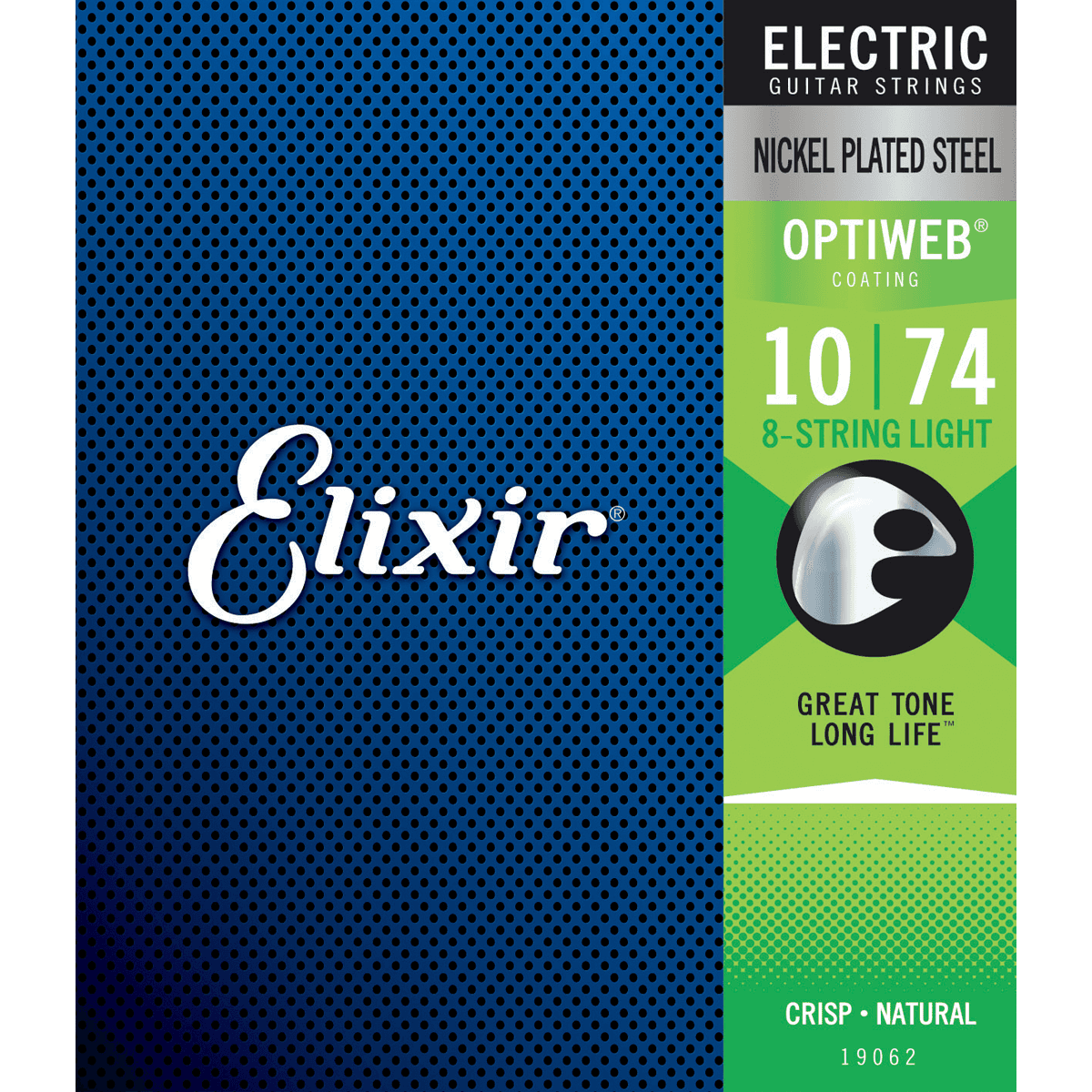 Optiweb 10 - 74 Electric Guitar Strings | For 8-String Guitars | By Elixir