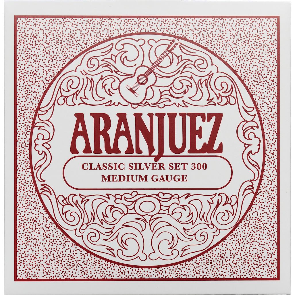 ARANJUEZ Classic Silver Set 300 Medium Tension Nylon / Silver Wound Strings Classical Guitar Strings | CRZ AR300