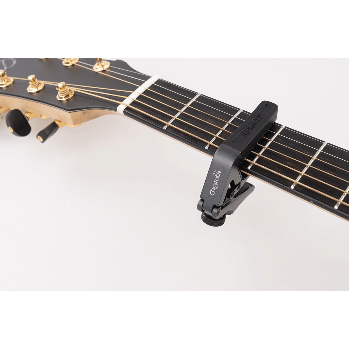Cherub CGC1 Gemini Guitar Capo | Perfect Fit for Every Guitar | Includes 3 Soft Rubber Pads for Any Guitar Radius