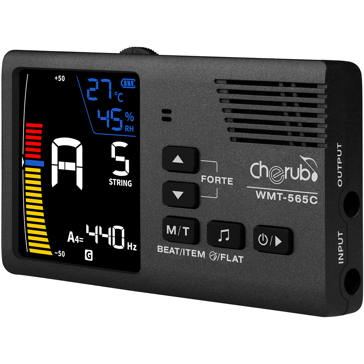 Cherub WMT-565C String Instrument Mate | Rechargeable Tuner with Metronome