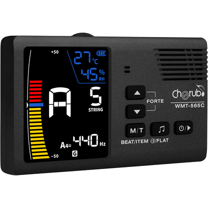 Cherub WMT-565C String Instrument Mate | Rechargeable Tuner with Metronome