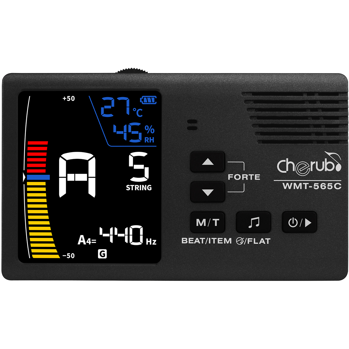 Cherub WMT-565C String Instrument Mate | Rechargeable Tuner with Metronome