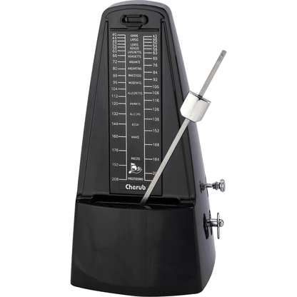 Mechanical Wind-up Metronome Pyramid Shape by Cherub | ECH WSM-330-BK